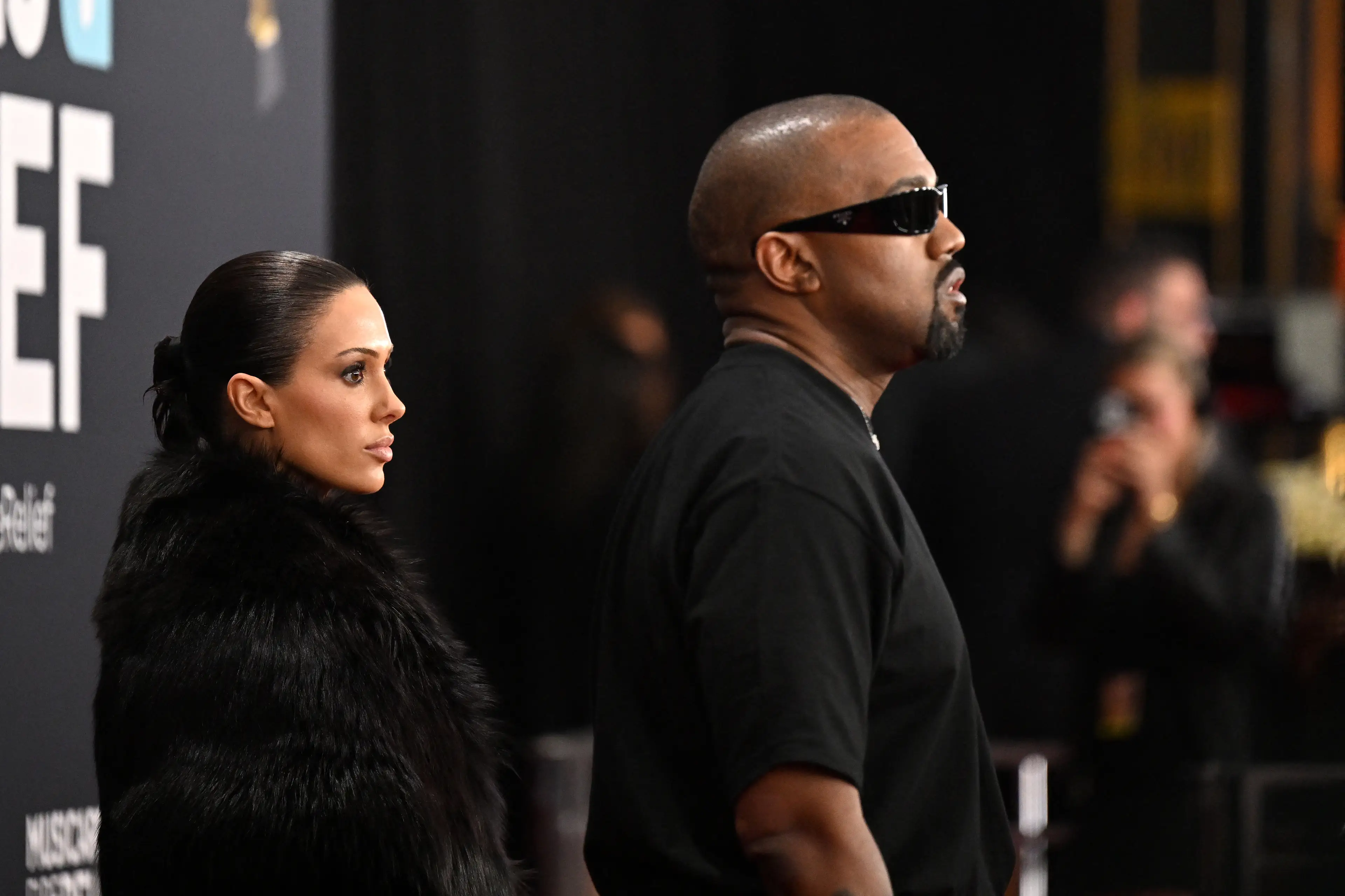 In one of West's new songs, he says his wife has 'ran away' (ROBYN BECK/AFP via Getty Images)