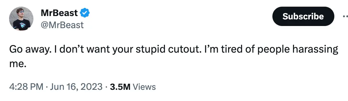 MrBeast was quick to shut down Favara.