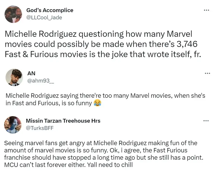 Some fans trolled Rodriguez for her comments, others thought Marvel fans needed to chill out.