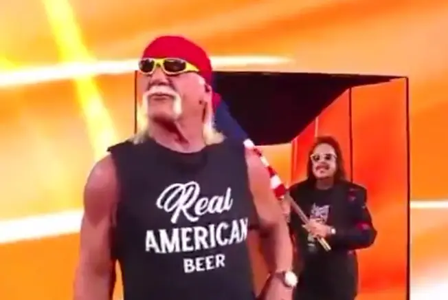 Hogan was booed last night as he appeared on stage (Netflix) 