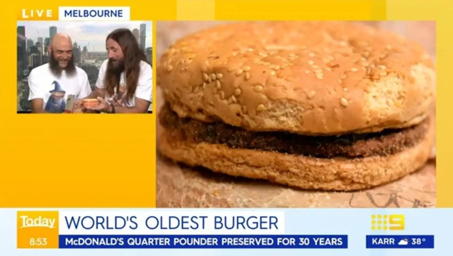 The so-called 'Senior Burger' was bought in 1995 (Today Show/Channel 9)