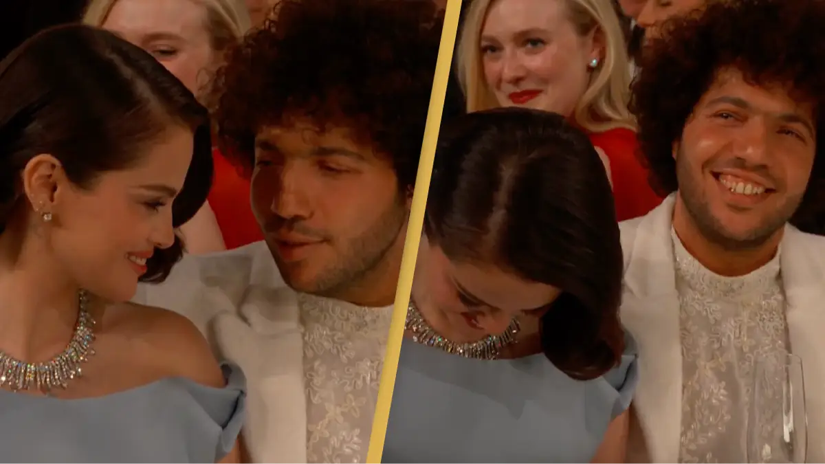 Selena Gomez and Benny Blanco react to brutal roast from host Nikki Glaser at the Golden Globes