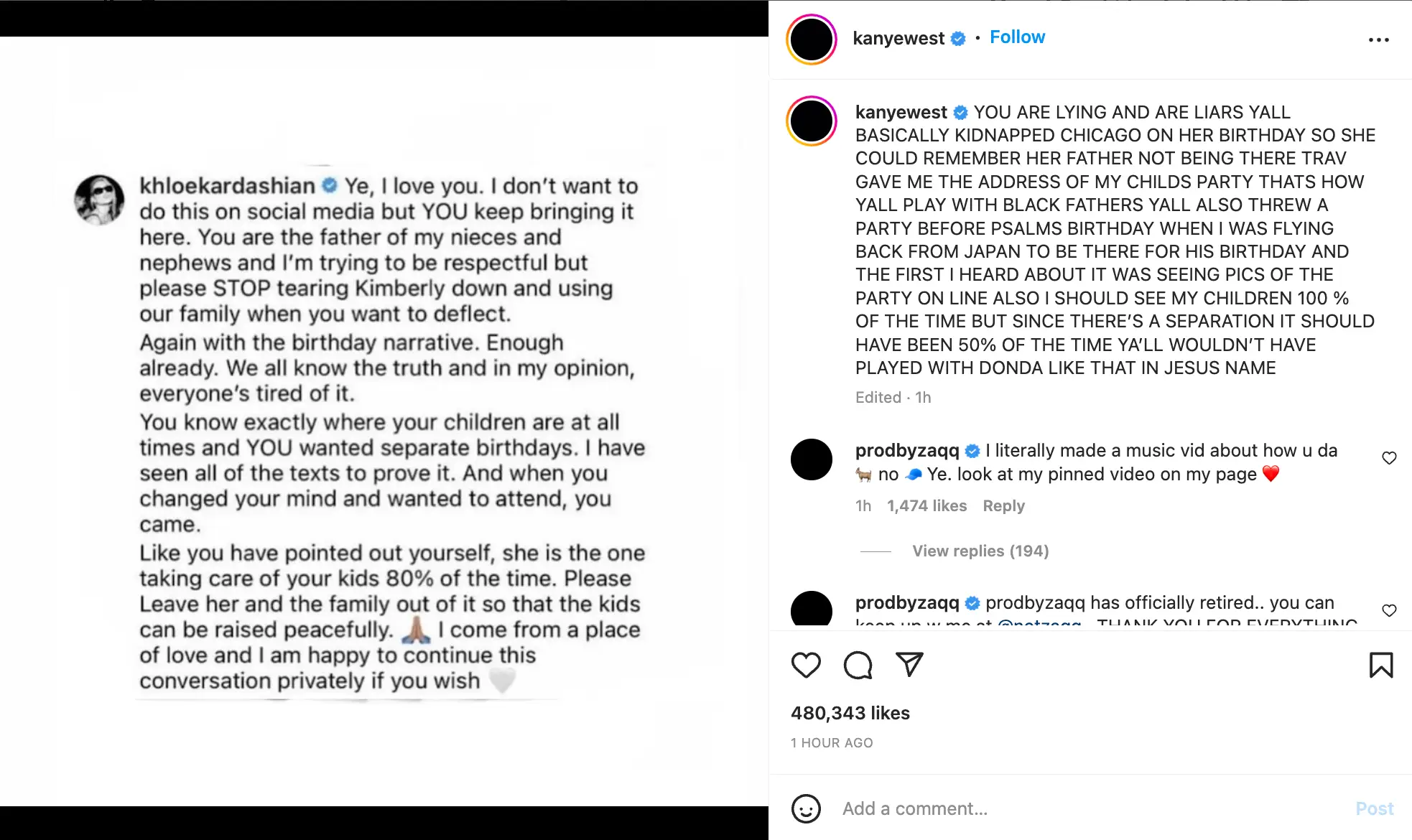 Kanye is not a happy bunny.