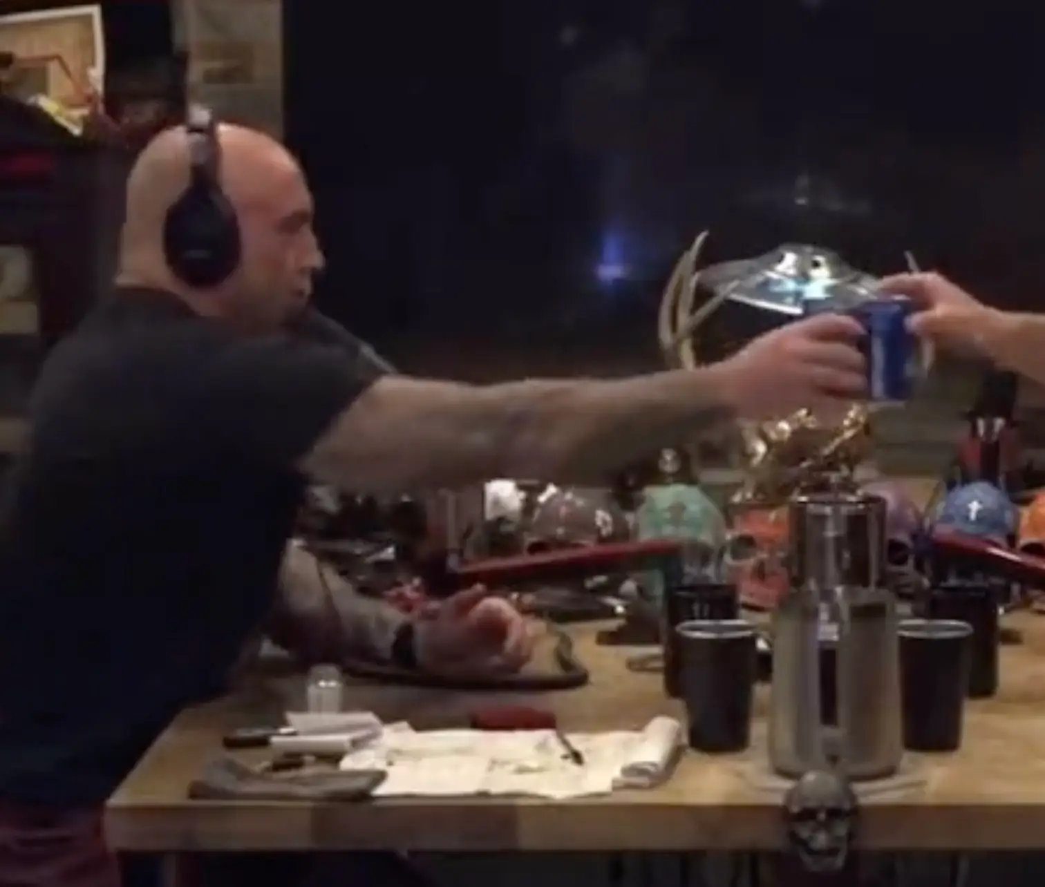 Joe Rogan and his guest cracked open a couple of cans of Bud Light.
