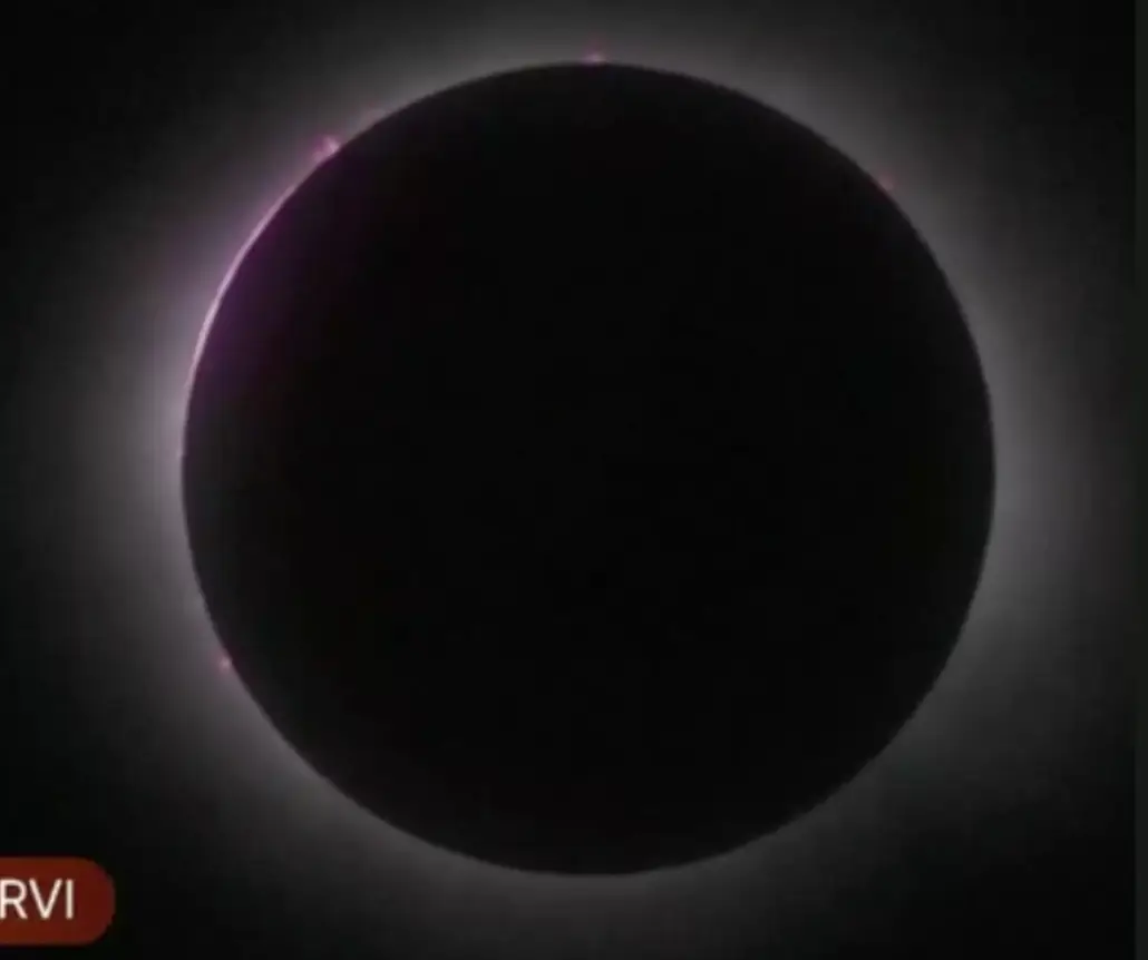 The first sighting of the solar eclipse. NASA