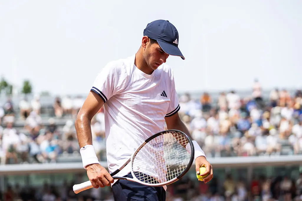 The star was forced to deny claims he pushed a ball girl (Photo by Ibrahim Ezzat/NurPhoto via Getty Images)