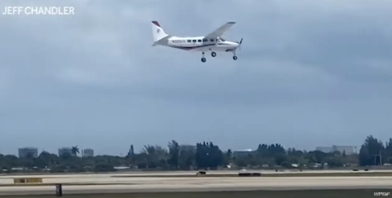 Harrison was captured landing the plane.