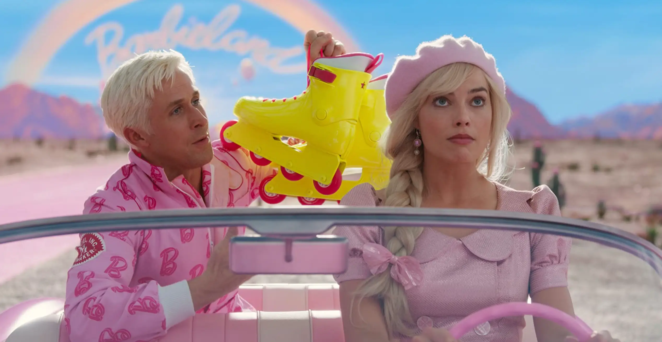 Ryan Gosling also stars in the pink-packed flick.