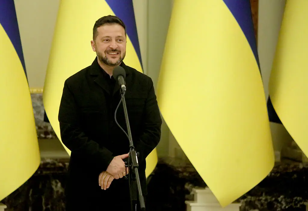 The envoys are holding talks with Volodymyr Zelenskyy today (Yuliia Ovsiannikova / Ukrinform/Future Publishing via Getty Images)