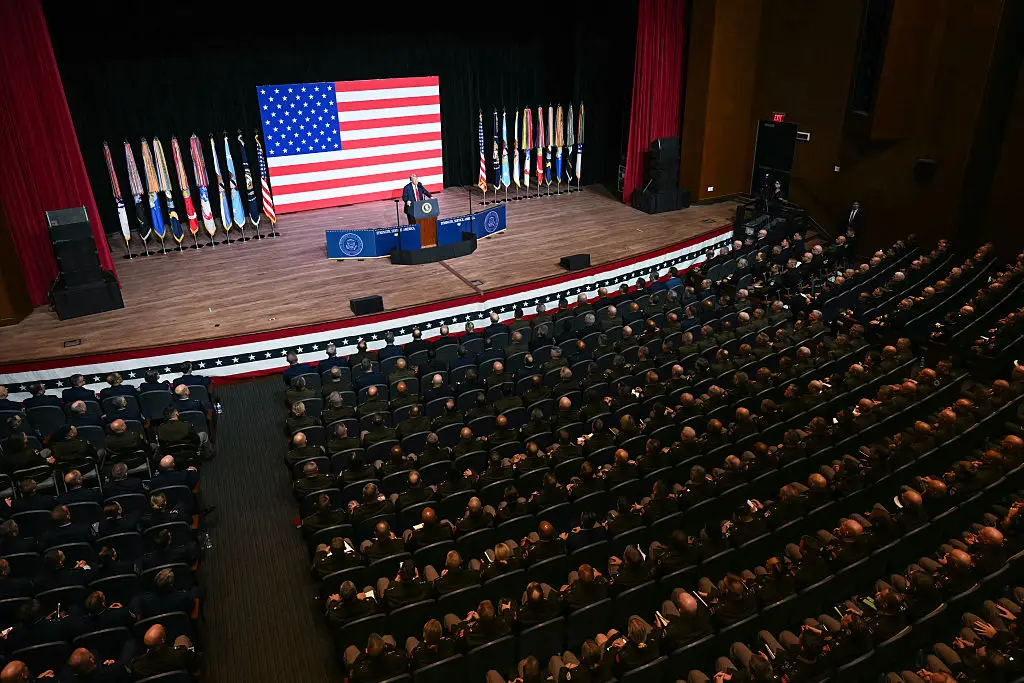 Trump appeared to 'scold' the military in his speech (JIM WATSON/AFP via Getty Images)