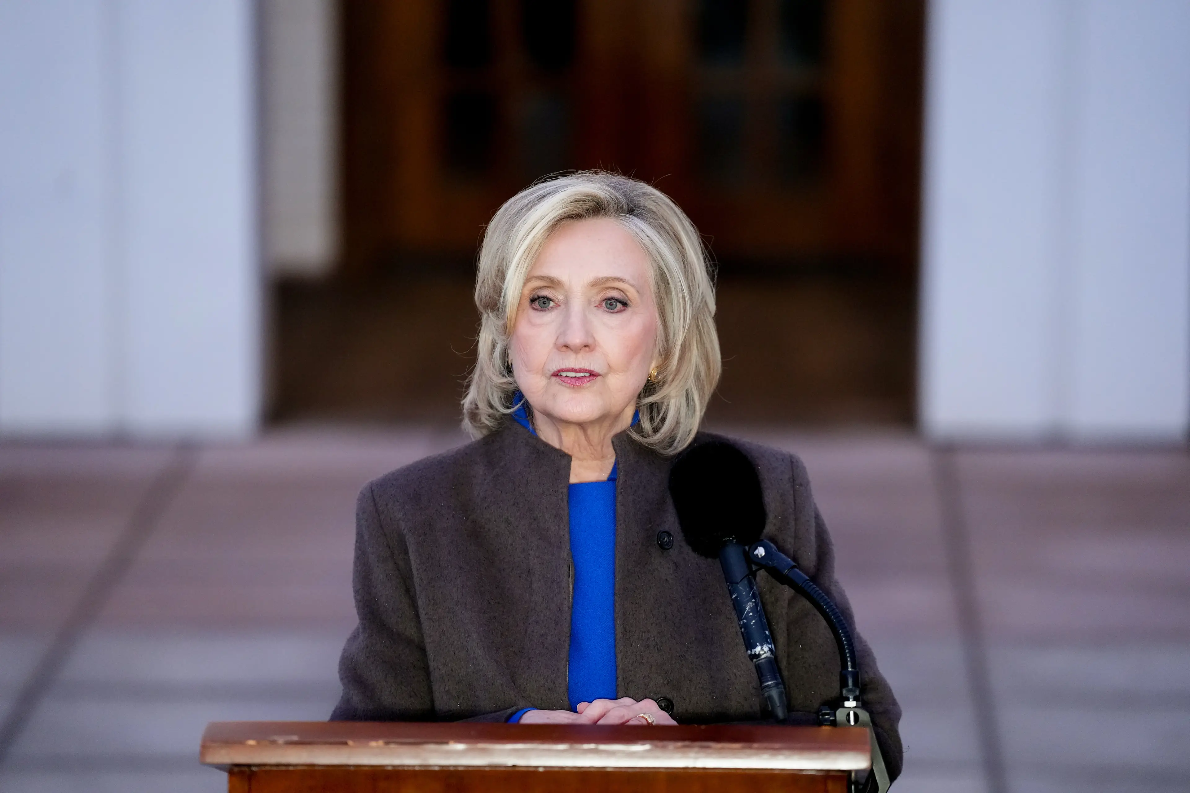 Clinton questioned the Trump administration's alleged plan to get Trump on a $250 bill (Adam Gray/Bloomberg via Getty Images)