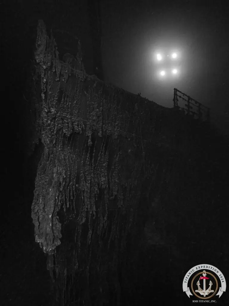 The Titanic has undergone drastic changes in the 112 years it has been underwater - including its bow, which is no longer intact (RMS Titanic, Inc.)