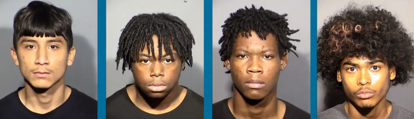 The four teens returned from adult to juvenile court. (8NewsNow/LVMPD)