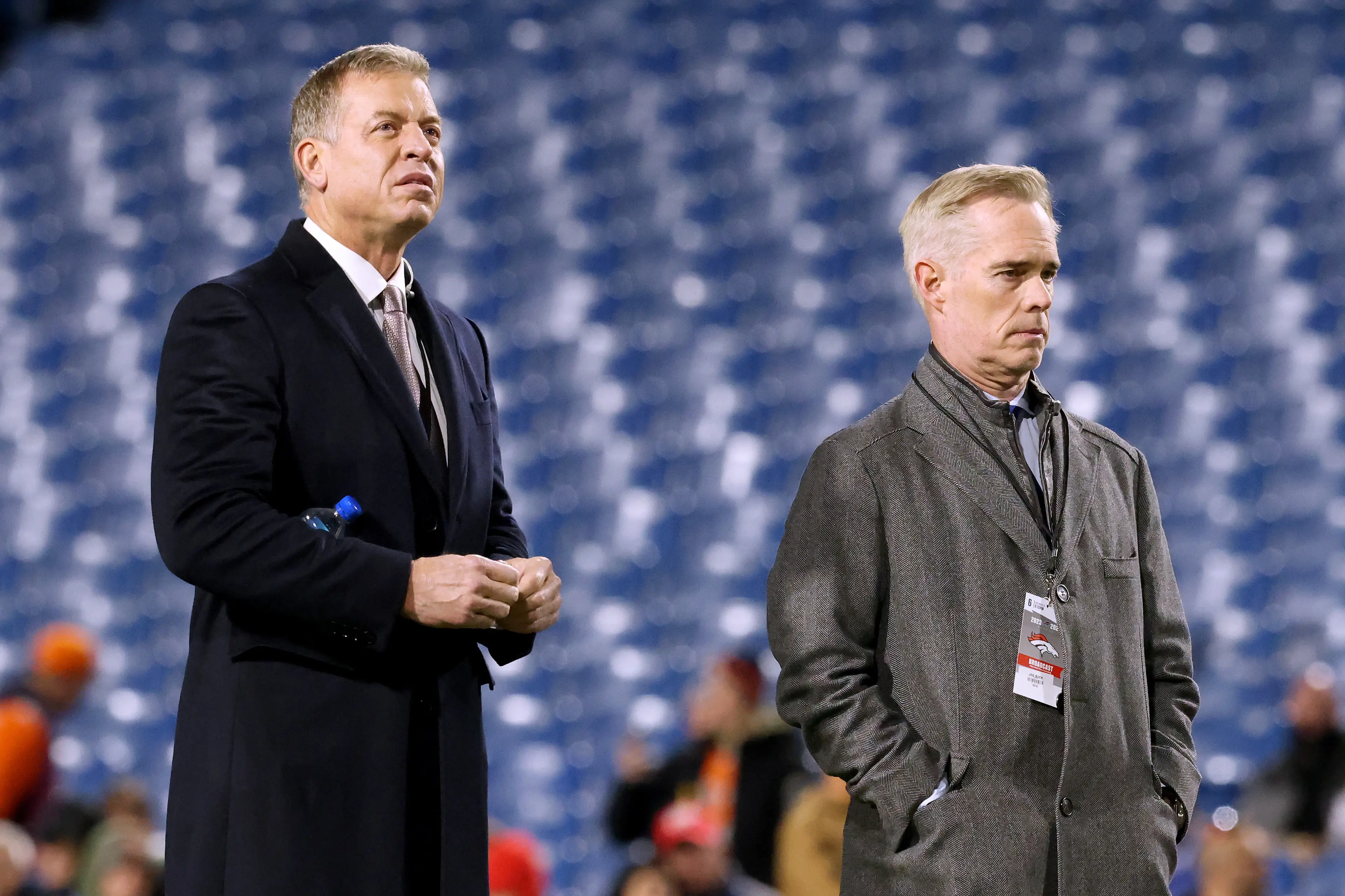 Troy Aikman and Joe Buck were commentating on the Chiefs and Saints game on Monday night(Bryan Bennett/Getty Images)