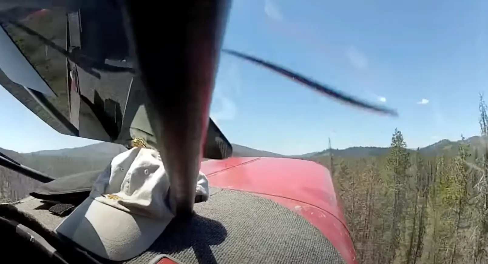 The plane initially struggled to take off, with it even outrunning the runway and taking off on grass. (Outdoors2stay/YouTube)