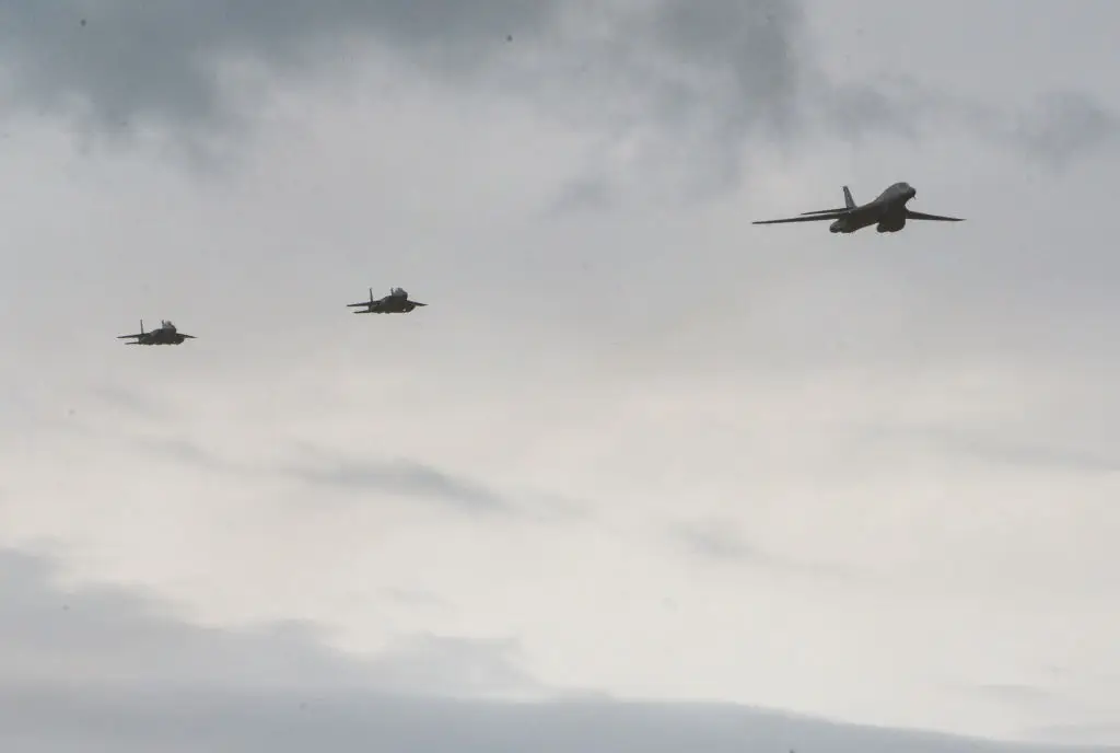 The planes flew over the Korean Peninsula (Kim Jae-Hwan/SOPA Images/LightRocket via Getty Images)