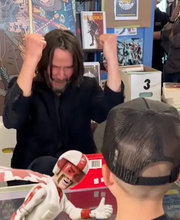 Reeves even treated the fan to an impression of Duke Caboom.