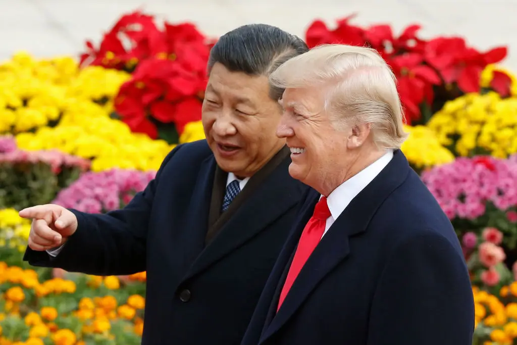 Trump claimed China 'panicked' after seeing his tariffs (Thomas Peter-Pool/Getty Images)