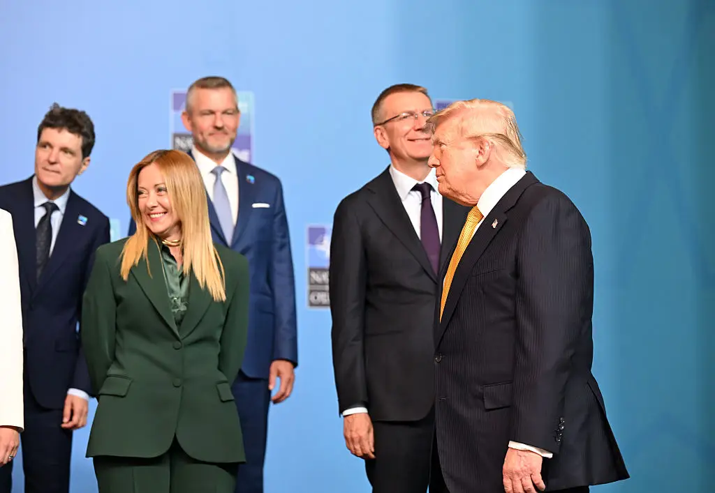 The two world leaders were caught in an awkward encounter. (Mehmet Ali Ozcan/Anadolu via Getty Images)
