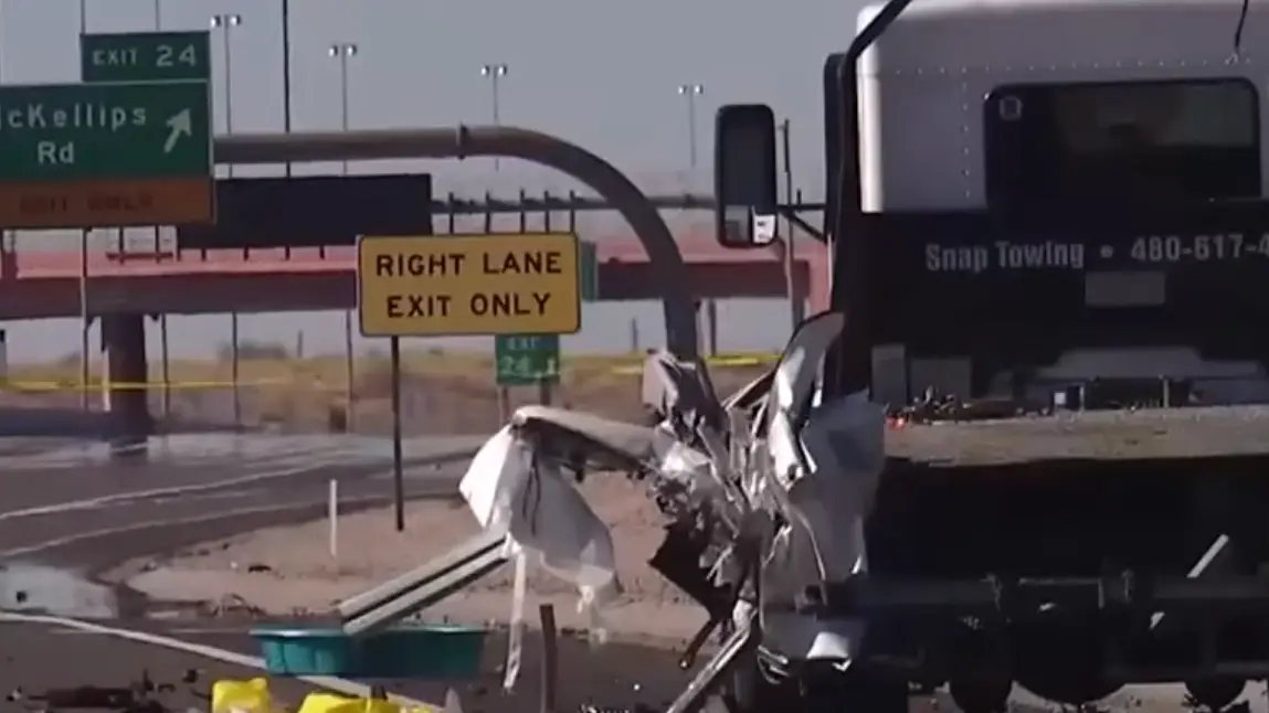 The collision occurred on the Loop 202 in Mesa, Arizona (AZFamily)