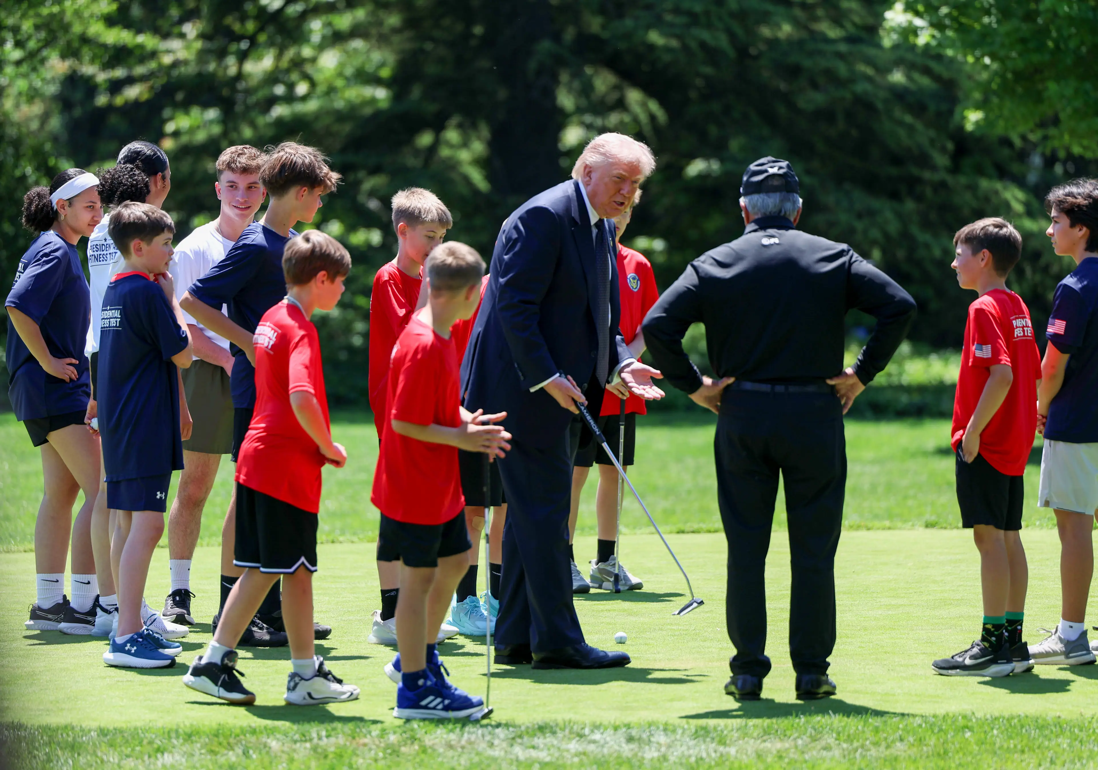 The Presidential Fitness Test is more of a challenge than competition (Tom Brenner/The Washington Post/Bloomberg via Getty Images)