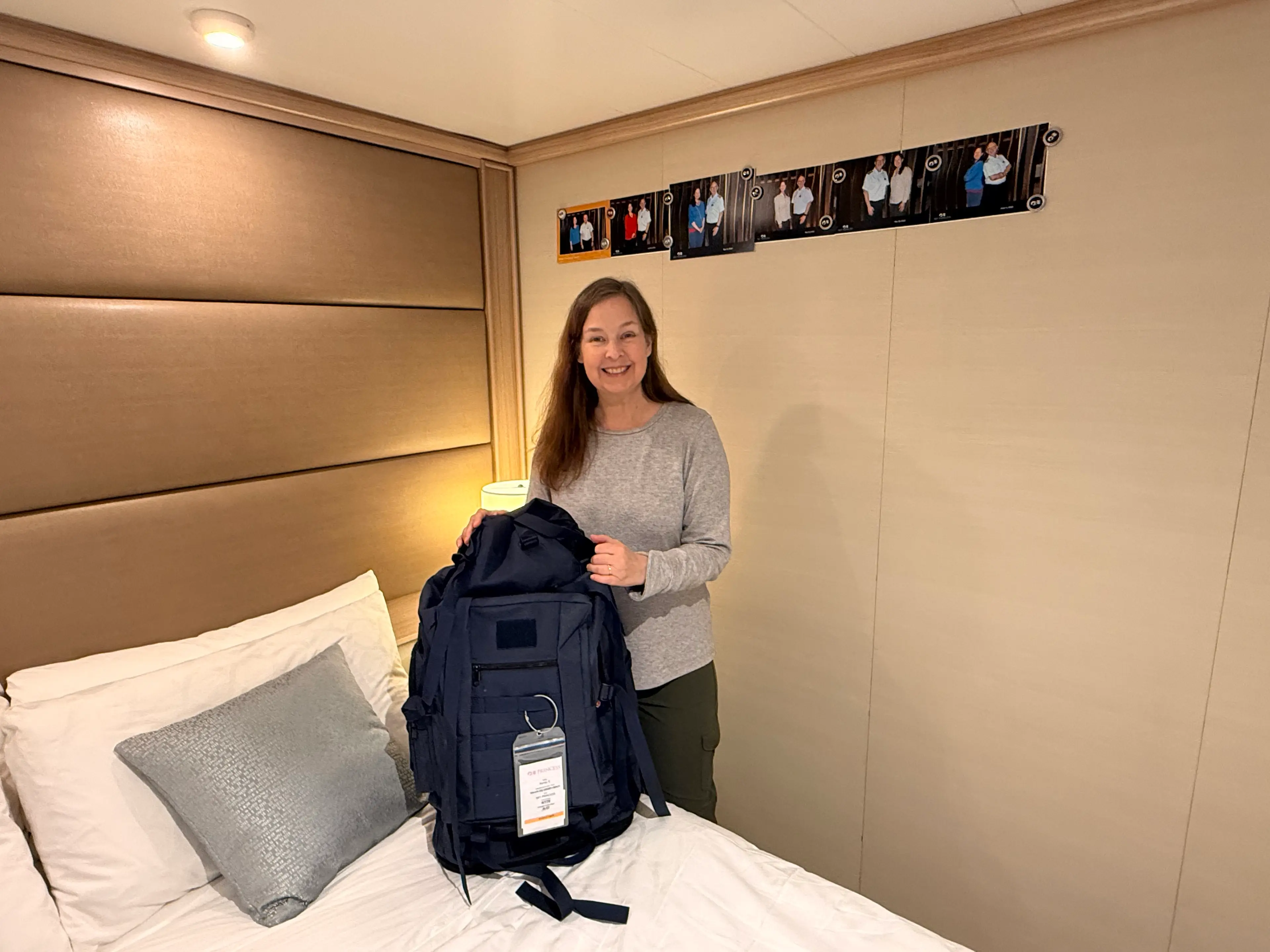 Libby, 52, keeps all her belongings in just one backpack (Supplied)
