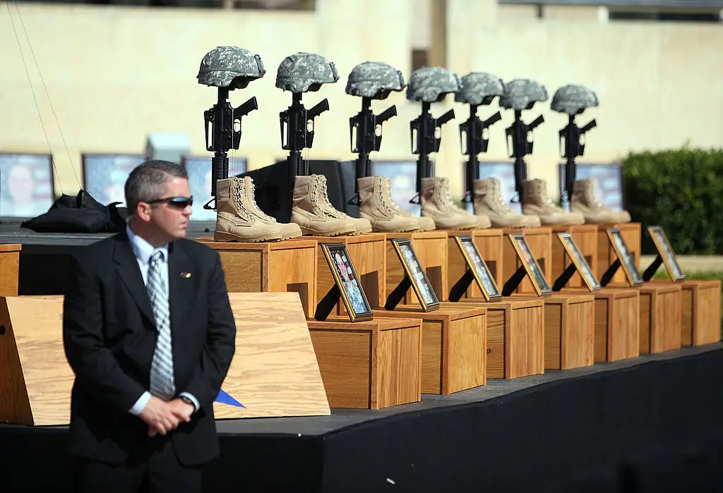 Secretary of War Pete Hegseth recommended death by US Army firing squad for Hasan, according to Parnell. (Photo by Joe Raedle/Getty Images)