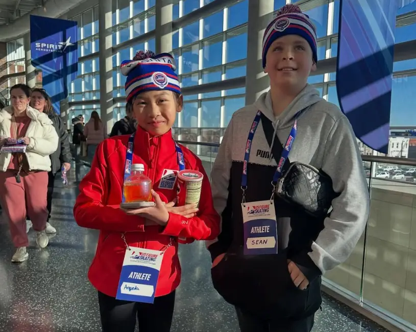 Yang with her dancing partner, Kay (Instagram/angelayangskates)