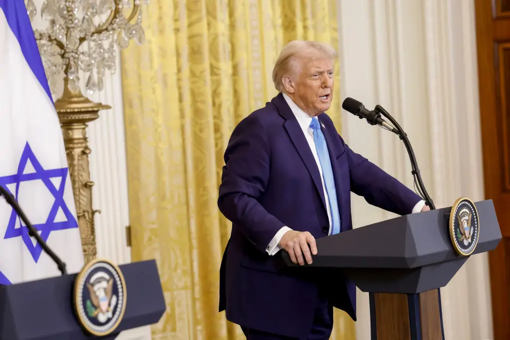 President Donald Trump showed intent to resettle Palestinians from the strip (Shawn Thew/EPA/Bloomberg via Getty Images)