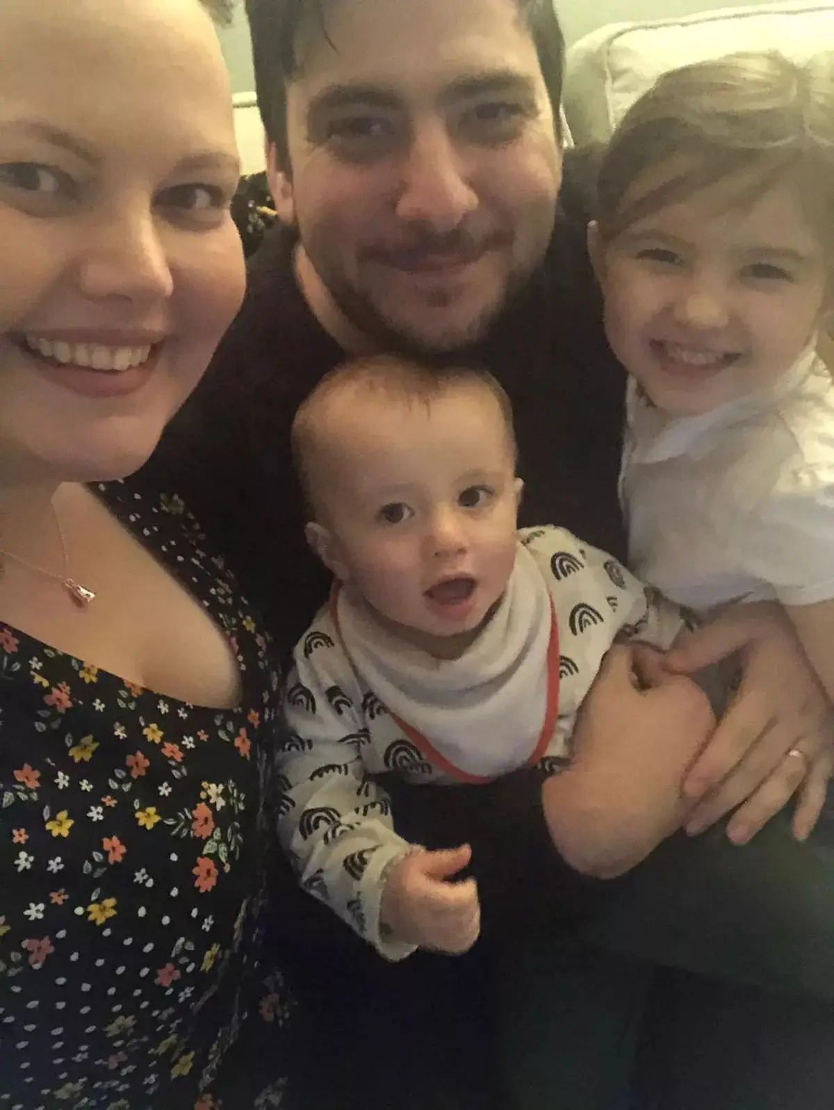 Amy was diagnosed only six months after giving birth to her first son (Cancer Research Wales)