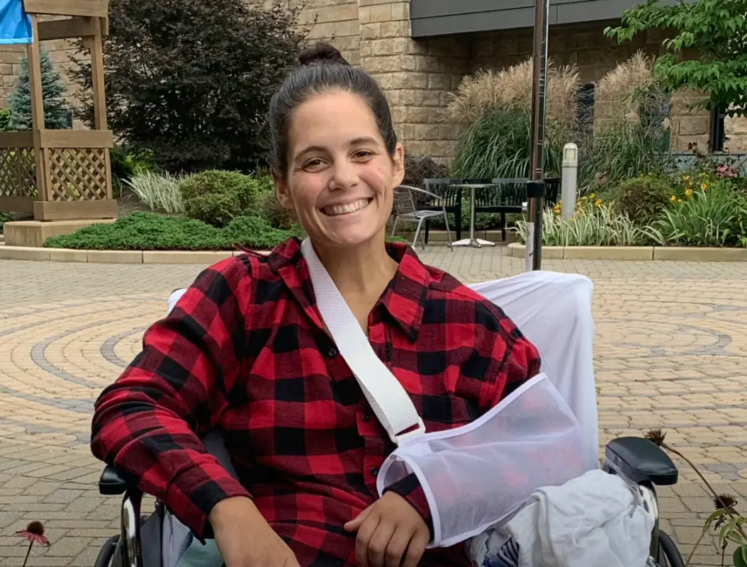 Ashley underwent a year of recovery (YouTube/Bay State Health)