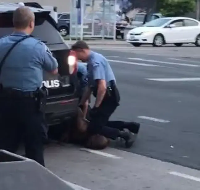 Footage from George Floyd's arrest, shortly before he stopped breathing (Darnella/Frazer/Facebook)