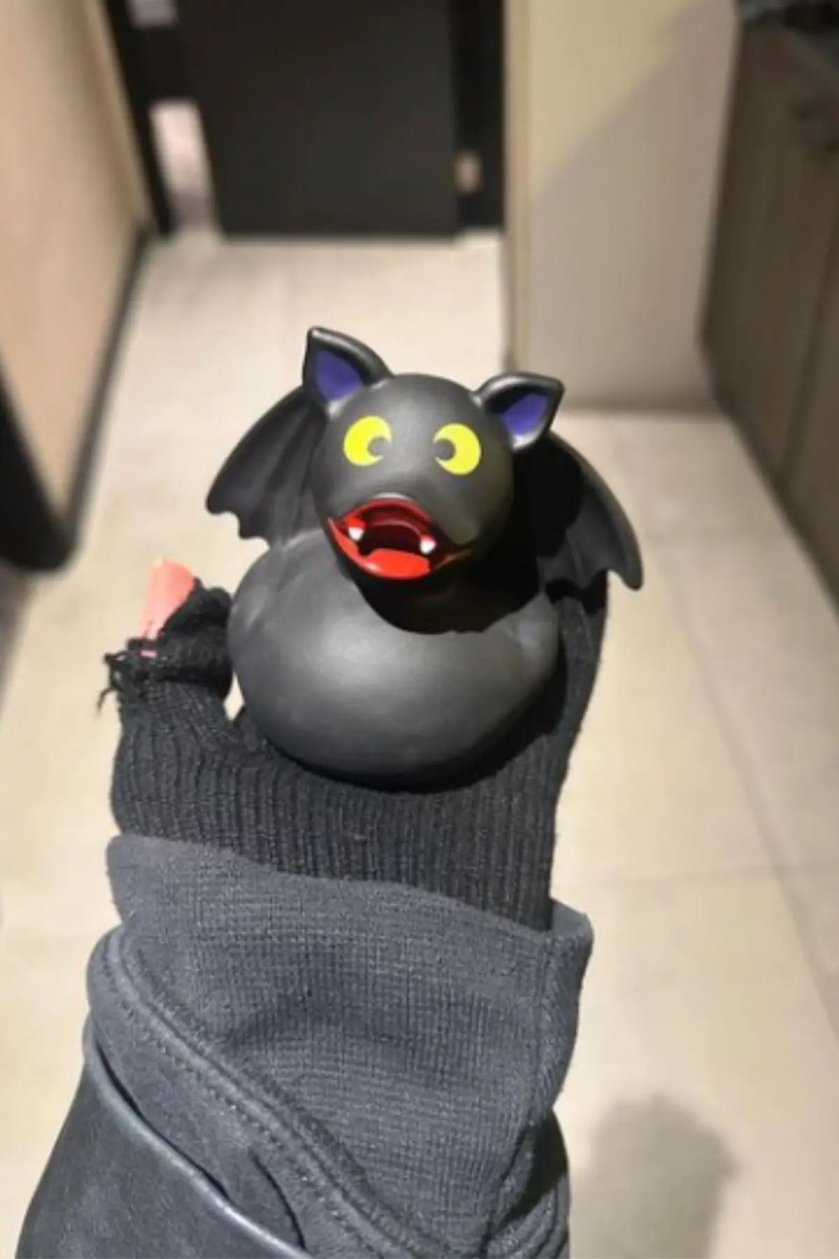 The star was also given a rubber bat to commemorate the incident. (Instagram/taylormomsen)