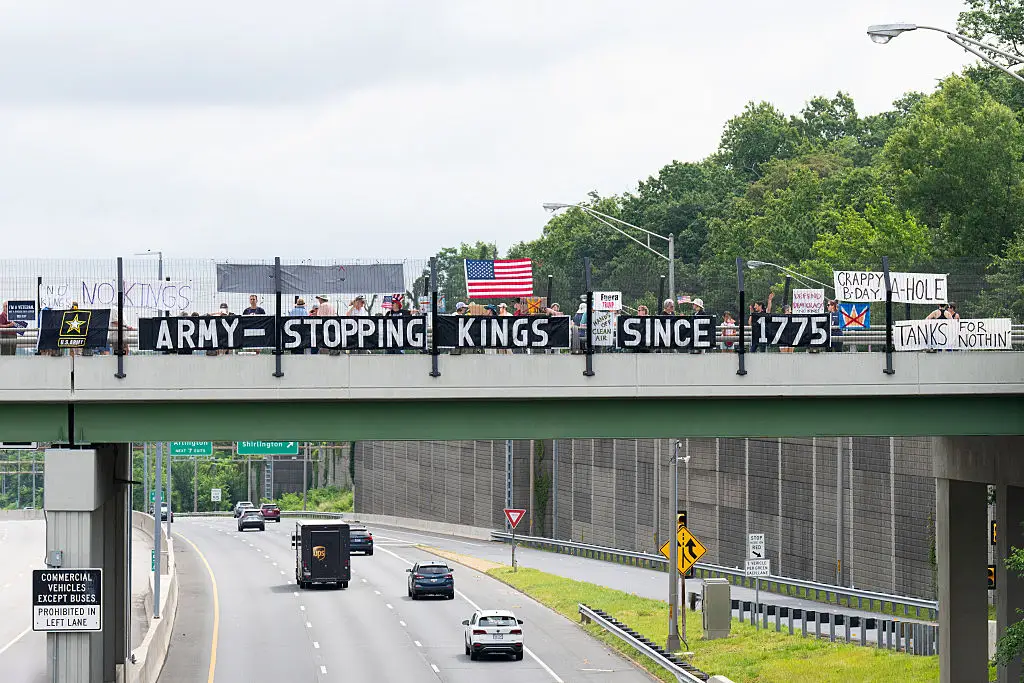 'No Kings' protesters took to the streets across the US on Saturday (Bill Clark/CQ-Roll Call, Inc via Getty Images)