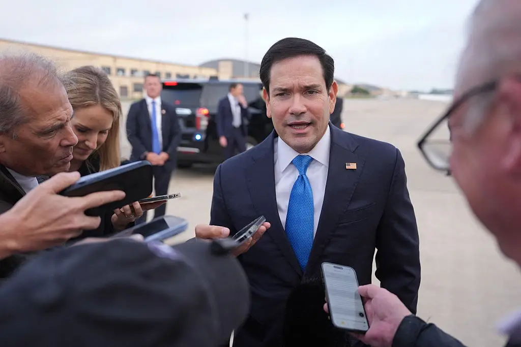 Marco Rubio said on Monday that Washington is 'watching and monitoring it closely'. (Photo by Mark Schiefelbein / POOL / AFP via Getty Images)