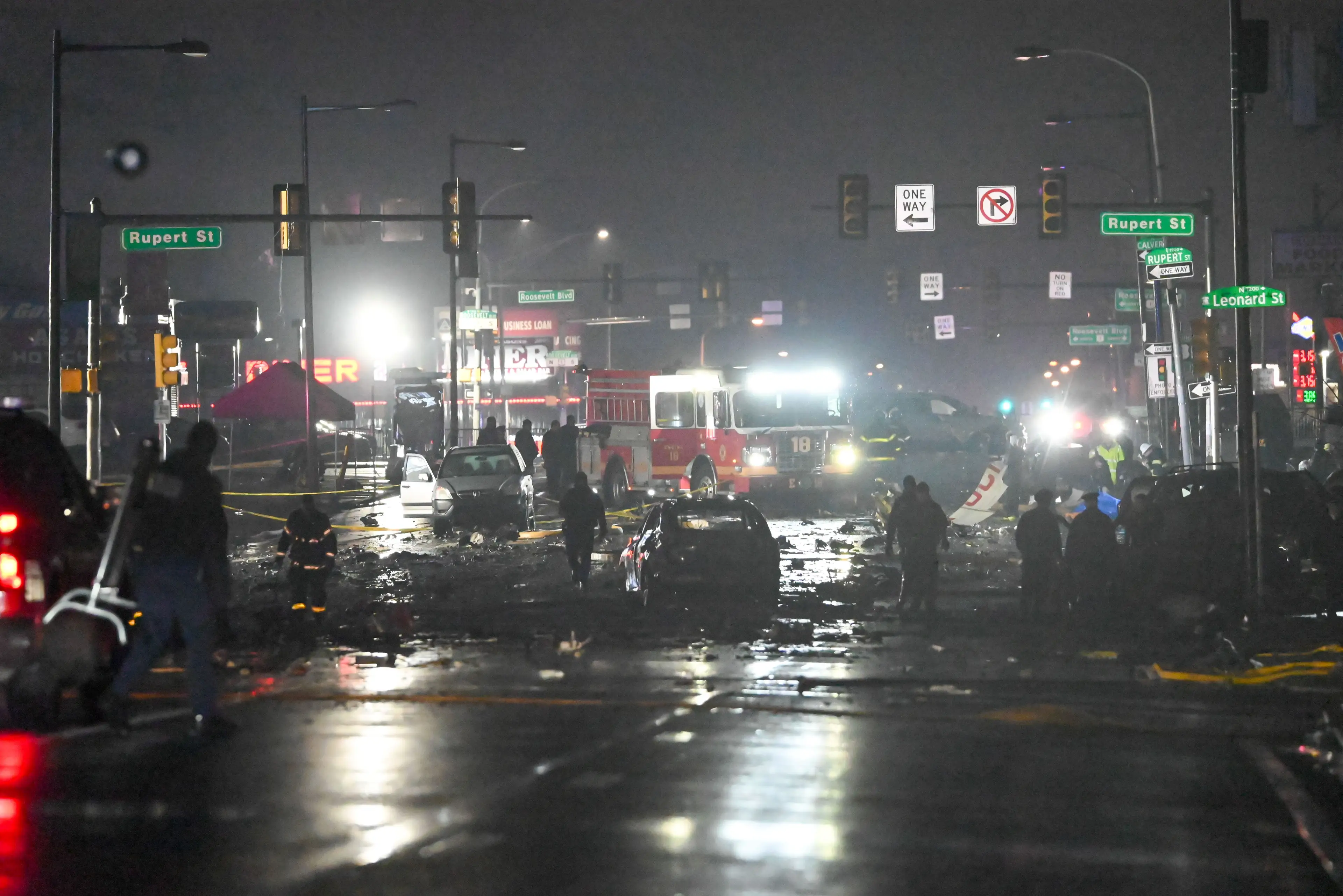 The devastating aftermath of yesterday's plane crash in Philadelphia (Kyle Mazza/Anadolu via Getty Images)