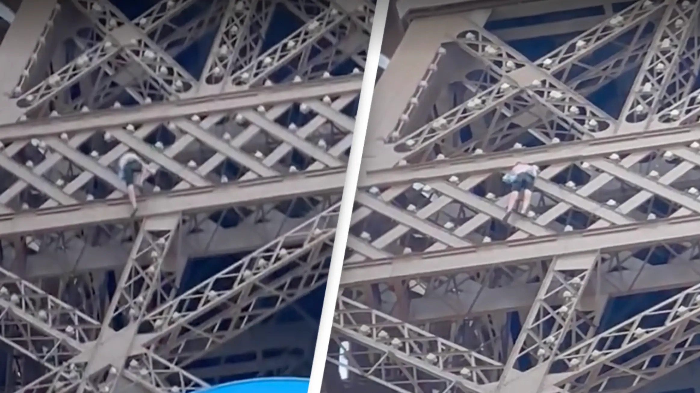 Eiffel Tower evacuated after man seen climbing it ahead of Olympics closing ceremony