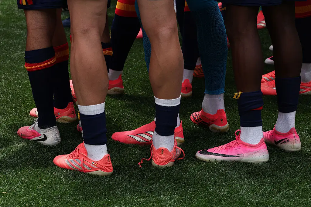 Players in the 2026 World Cup are all seemingly wearing the same color boots. (Alex Pantling - FIFA/FIFA via Getty Images)
