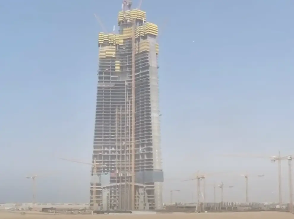 The incomplete Jeddah Tower structure in Jeddah, Saudi Arabia.
