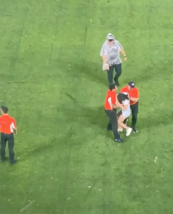 The woman appeared to be disorientated from the tackle.