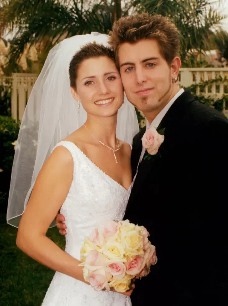 Jeremy Camp and his late wife Melissa Lynn Henning-Camp on their wedding day - just over three months before her death (Lionsgate)