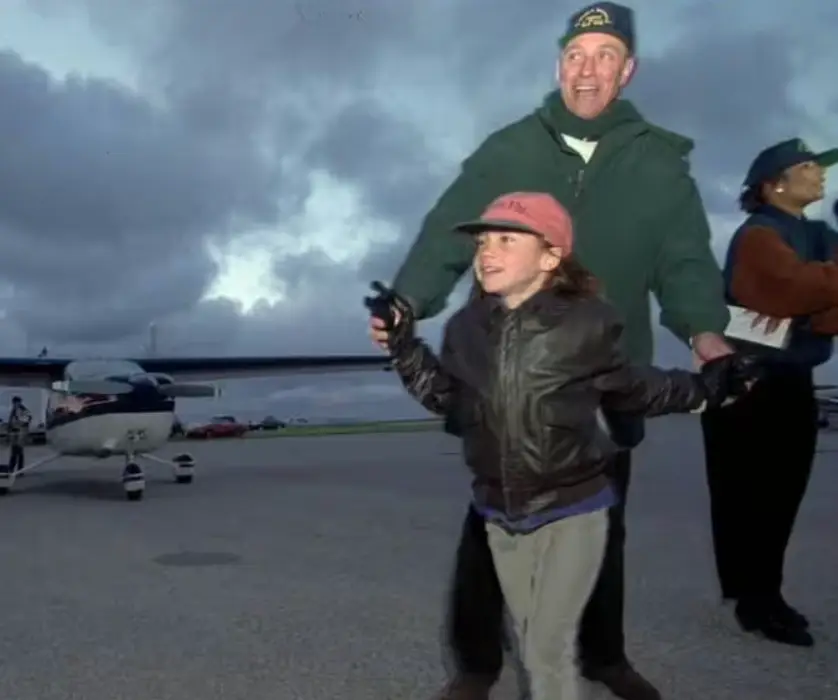 Jessica Dubroff seen with her father Lloyd (MySpace)