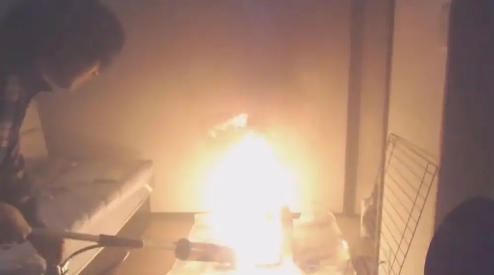 Thankfully no one was injured.