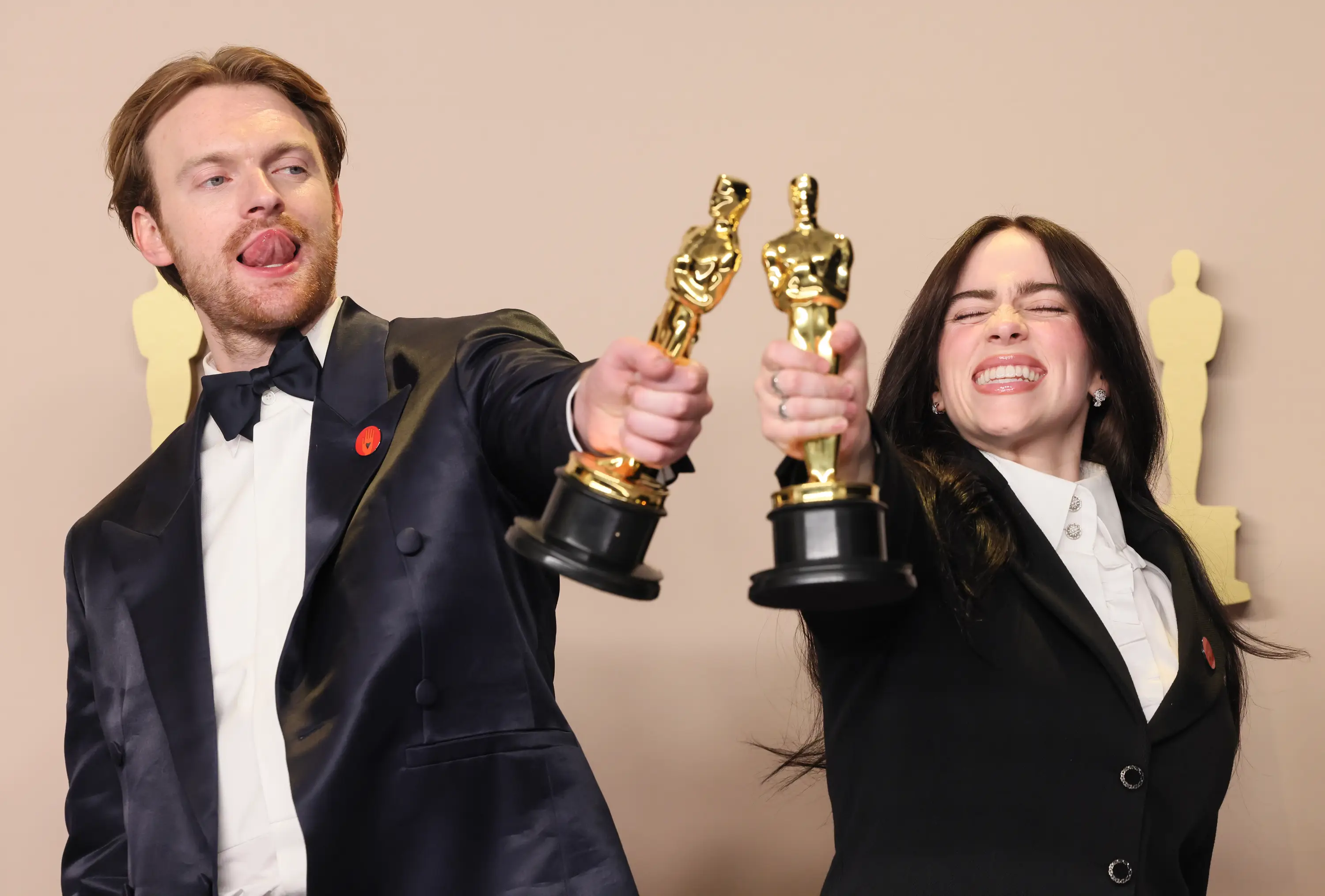 Billie and Finneas became the youngest people to win two Oscars. (Rodin Eckenroth/Getty Images)