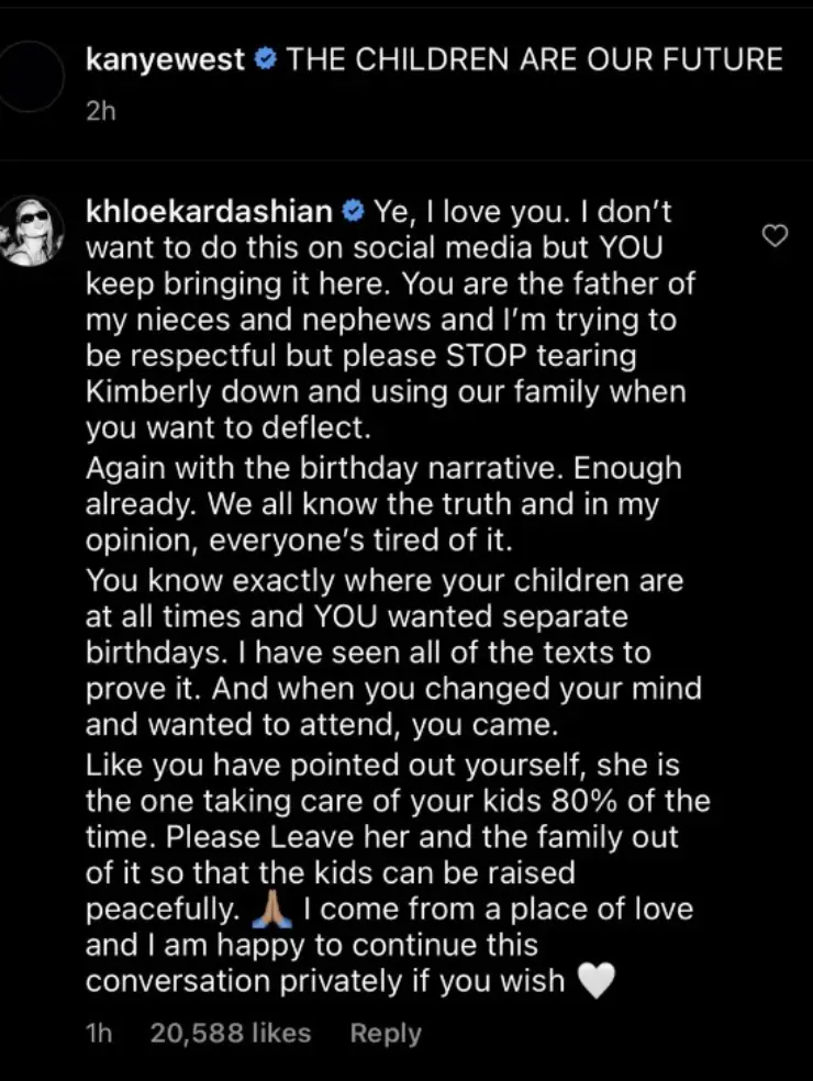 Khloe insisted that it was actually Ye’s idea for Kim to throw a separate bash for Chicago.