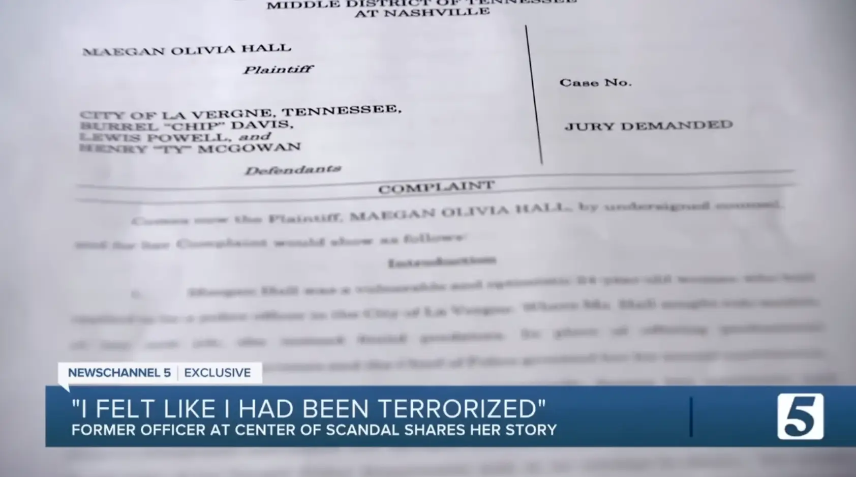 She is suing the city in federal court.