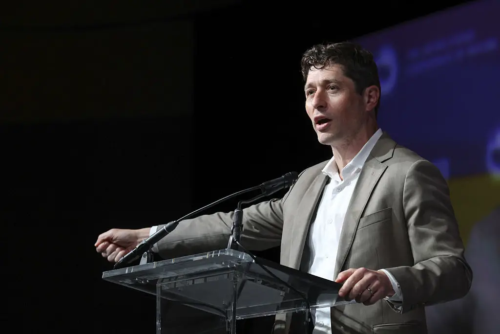 Minneapolis Mayor Jacob Fray condemned Lang's actions while defending demonstrators' right to protest. (Photo by Myraneli Fabian/Anadolu via Getty Images)