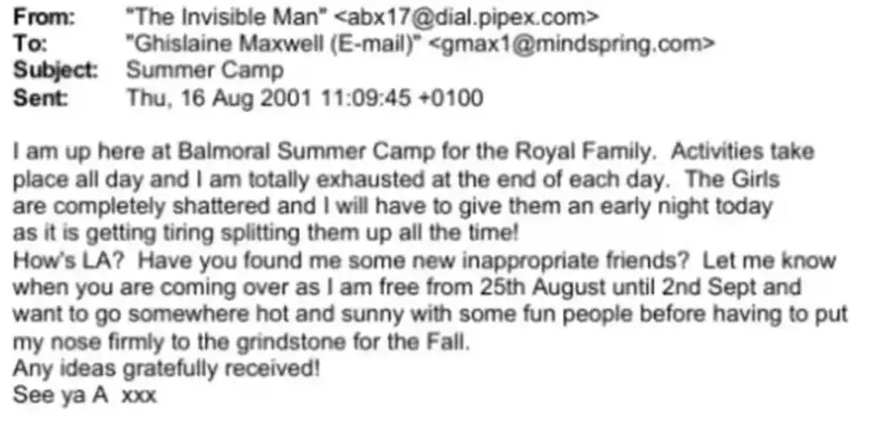 The person who sent the email referred to themselves as 'The Invisible Man' (DOJ)