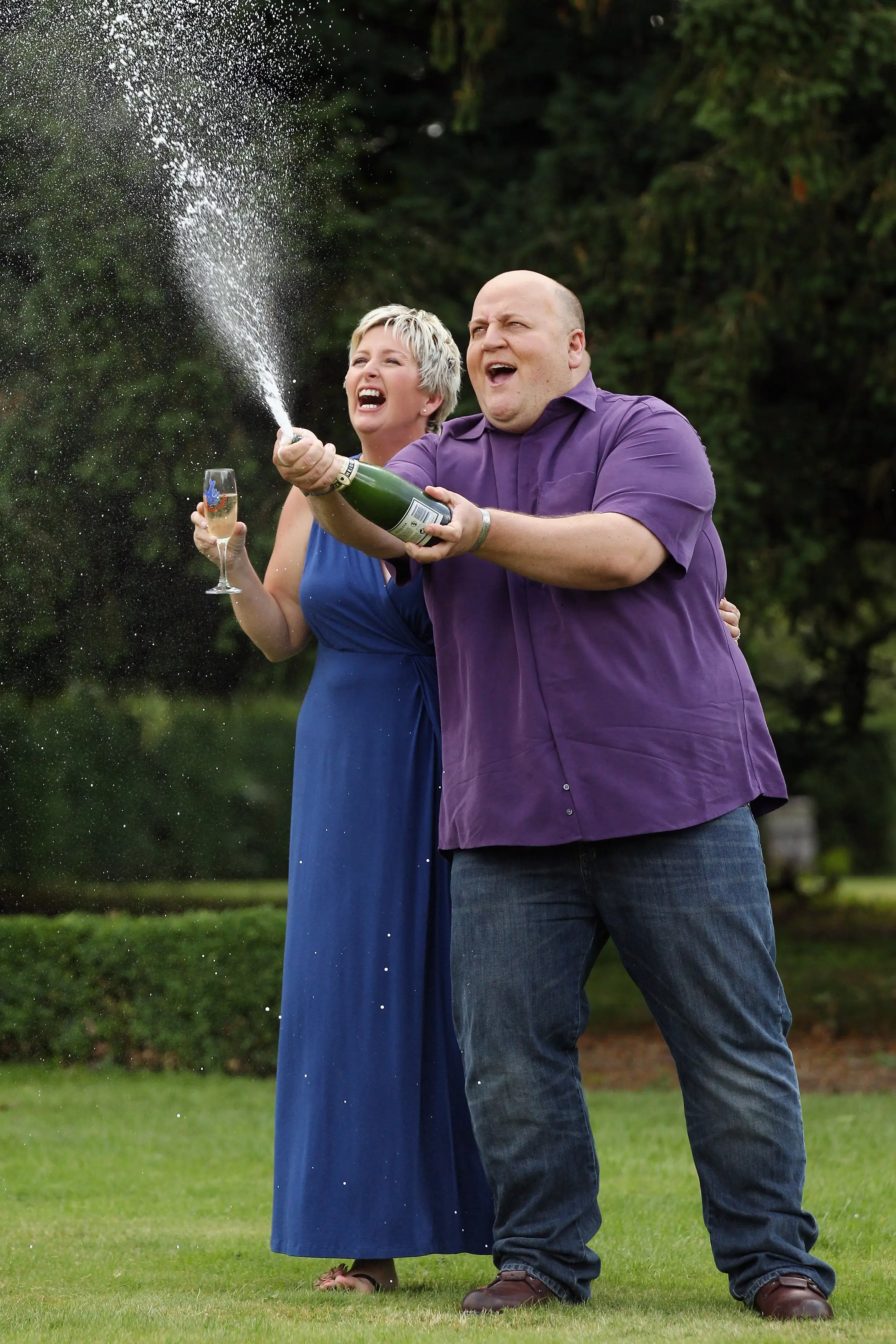 Gillian and Adrian celebrate their win. (Oli Scarff/Getty Images)