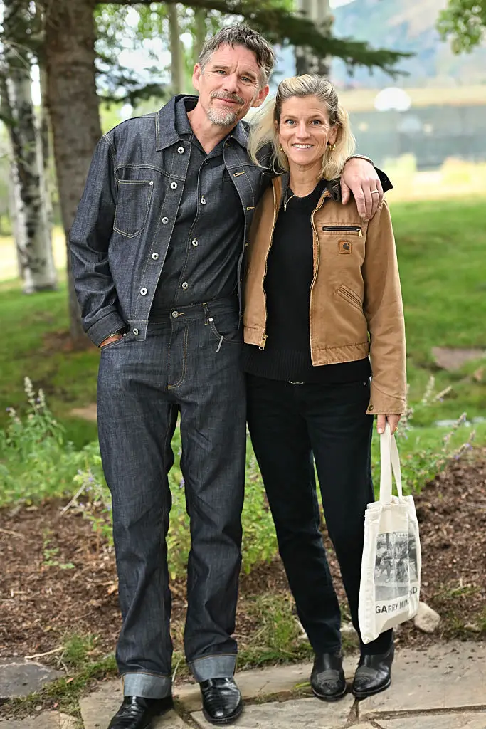 Ethan and Ryan Hawke, née Shawhughes, attending the 2025 Telluride Film Festival in Colorado, on 29 August (Vivien Killilea/Getty Images)